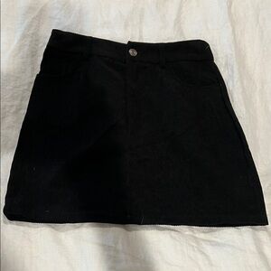 Classic Black Corduroy Women's Skirt